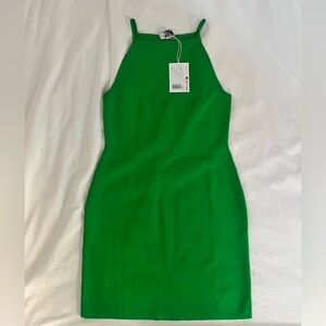COS Green Ribbed Knit Midi Dress Sleeveless Bodycon New With Tags Size M